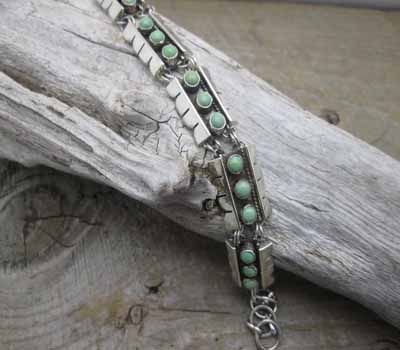 Native American Jewelry Turquoise Link Bracelet
